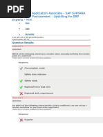 SAP Certified Application Associate Erpprep20230925 MM 40 Questions