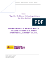 Tema 2 Políticas para La Igualdad de Género en El Ámbito Internacional, Europeo y Español.