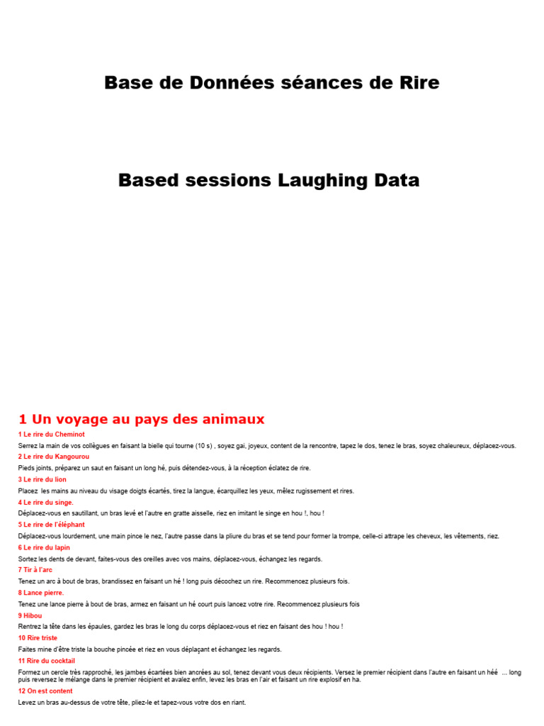 Séances de Rire Ludiques et Créatives | PDF
