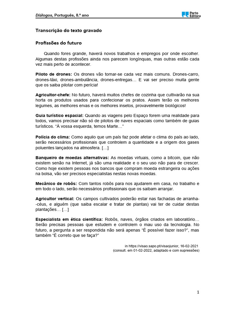 Profissões do Futuro para Jovens | PDF