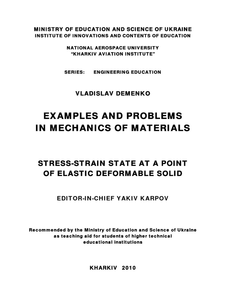 440×750+1000 -4000 Examples and Problems in Mechanics of Ma | PDF | Stress