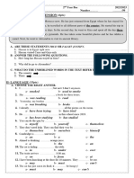 DIAGNOSTIC TEST 2nd BAC 2022 2023