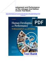 Human Development and Performance Throughout The Lifespan 2Nd Edition Cronin Test Bank Full Chapter PDF