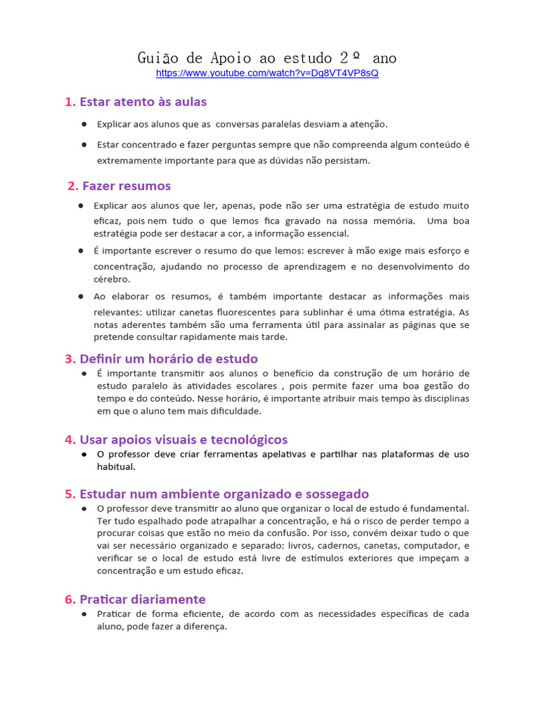 Dicas de Estudo para o 2º Ano | PDF | Carreira e Crescimento