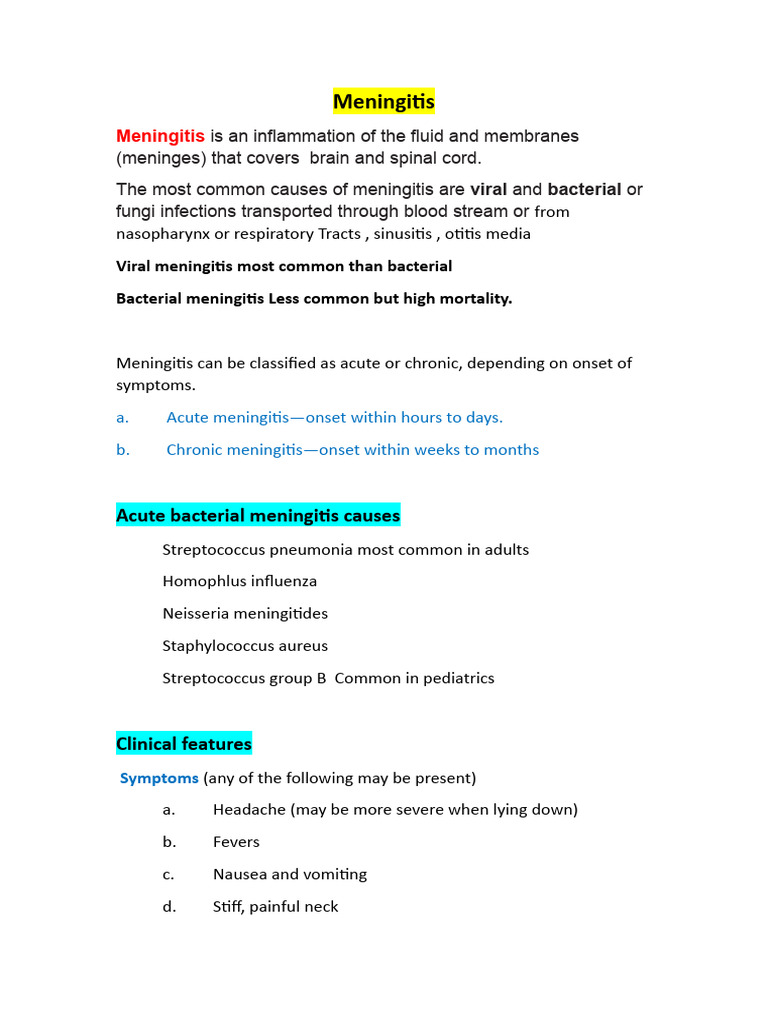 Meningitis | PDF | Meningitis | Clinical Medicine
