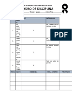 Cuadro de Disciplina Libreta