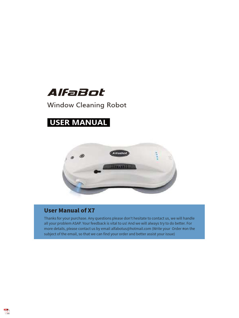窓拭きロボットAlfaBot X7自動水スプレー取扱説明書付き Amazon