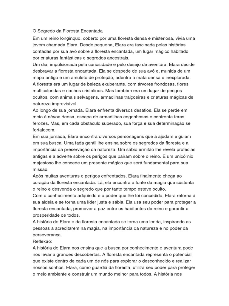 O Segredo da Floresta Encantada | PDF