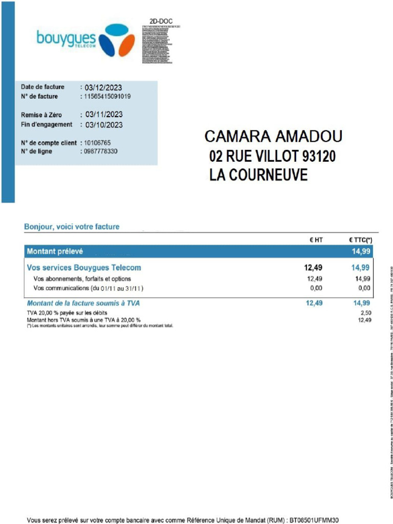 comment recevoir ma facture bouygues par mail