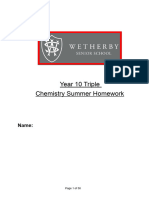Year 10 Triple Summer Homework (23220)