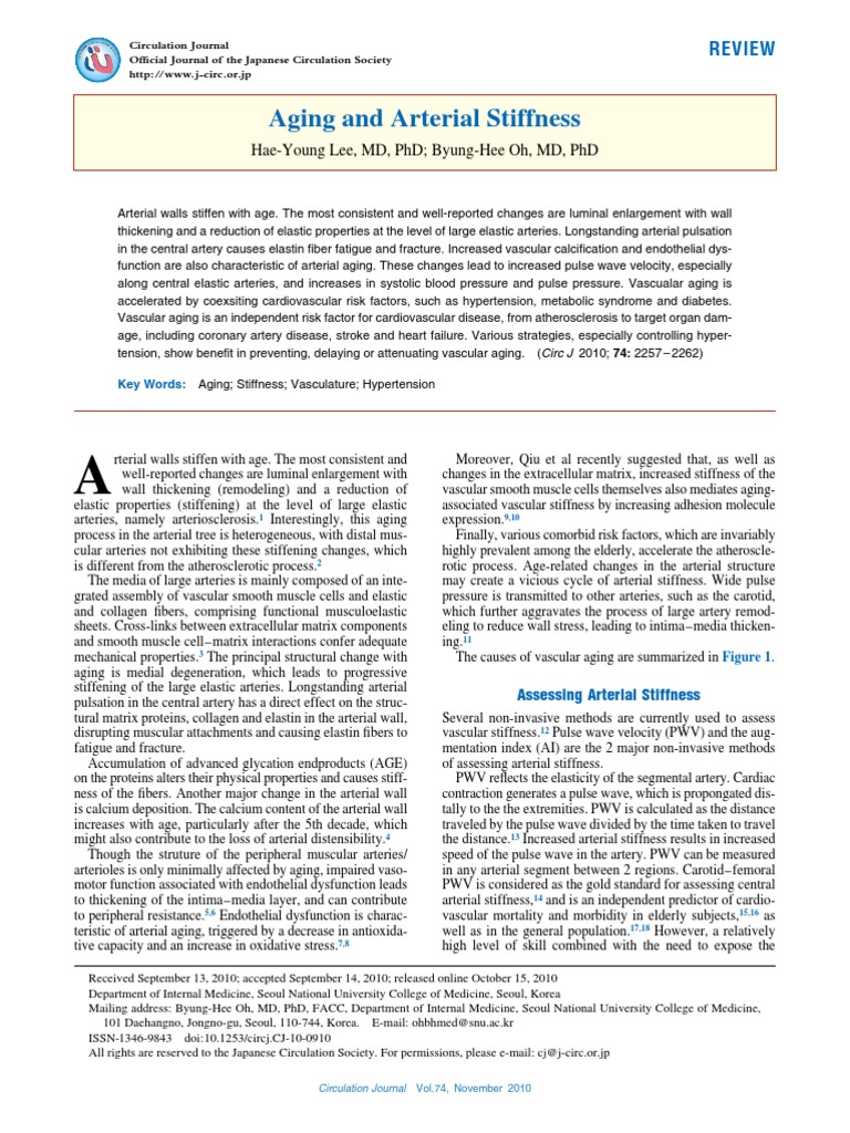 Aging and Arterial Stiffness | PDF | Blood Pressure | Artery