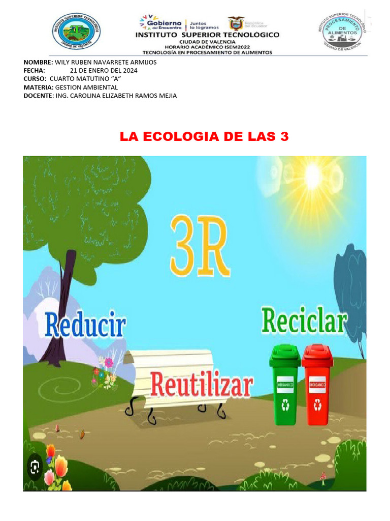La Ecologia de Las 3 R | PDF