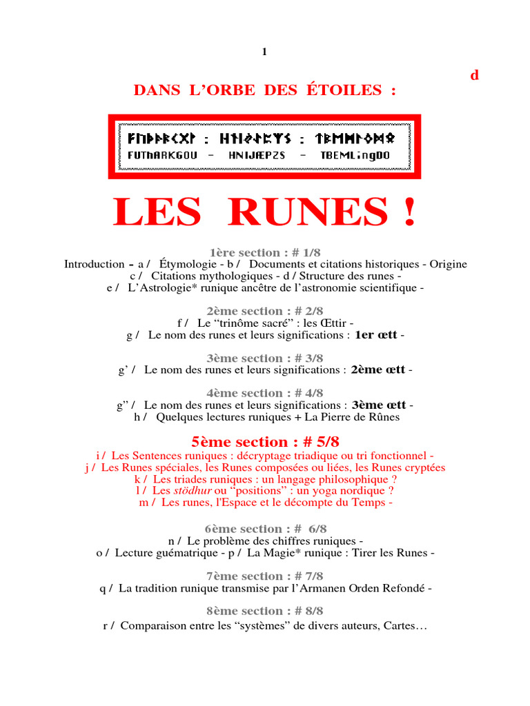 Les Runes : Significations et Magie | PDF | Rune