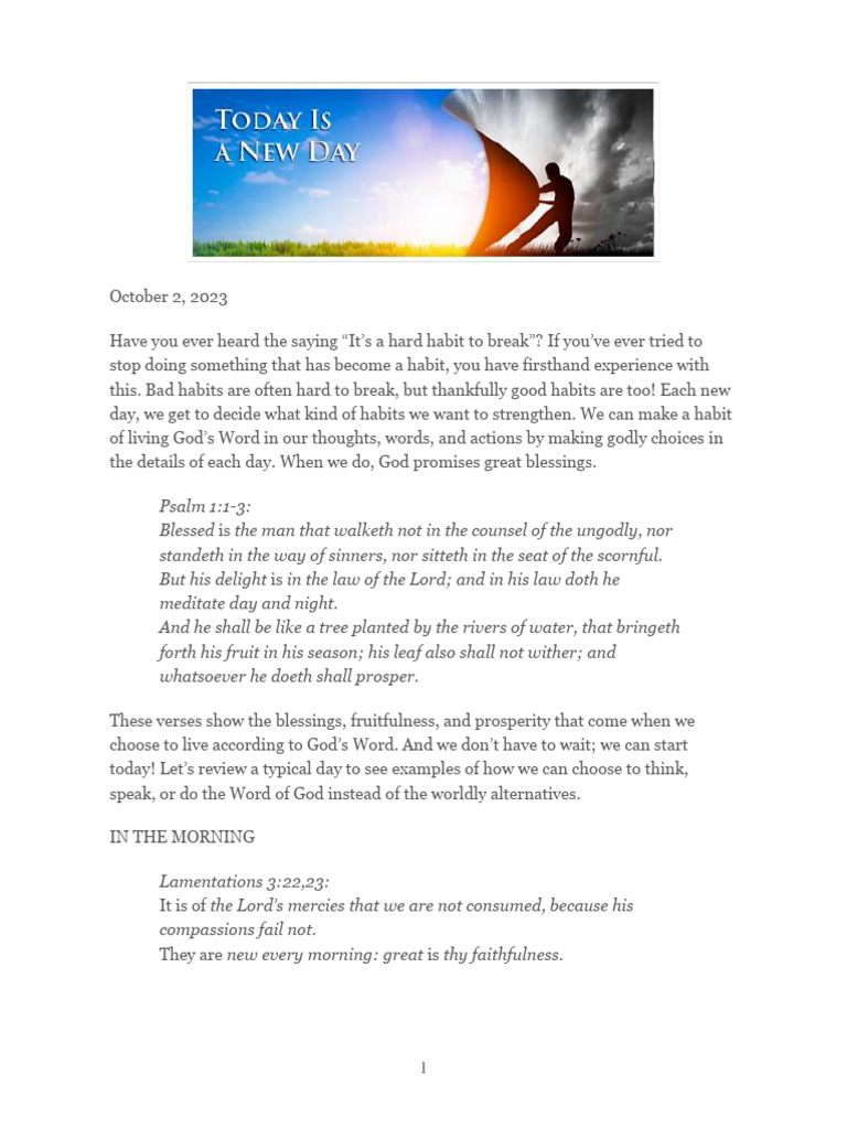 Today Is A New Day | PDF
