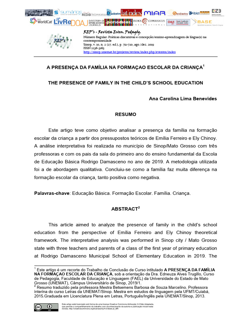 A Presença Da Família Na Formaçao Escolar Da Criança | PDF | Família ...