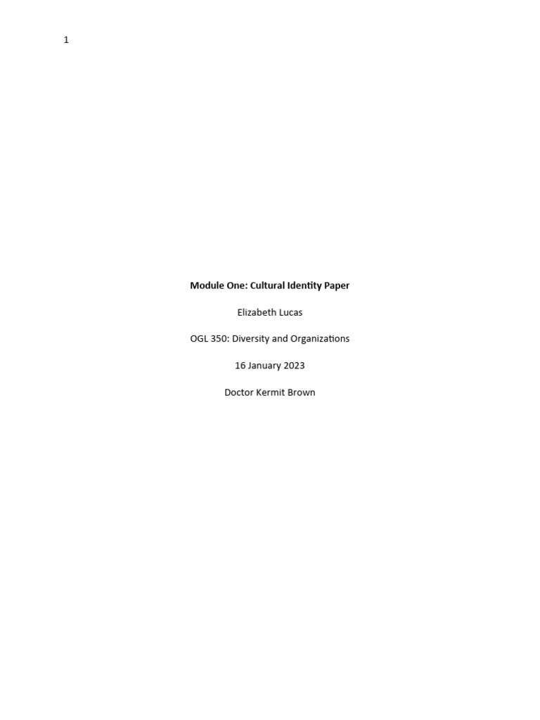Cultural Identity Paper - Lucas | PDF