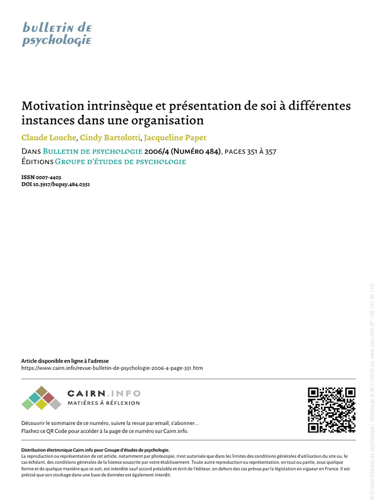 Motivation intrinsèque en milieu professionnel | PDF | Motivant ...