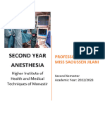 Second Year Anesthesia ESSTM Saoussen Jilani