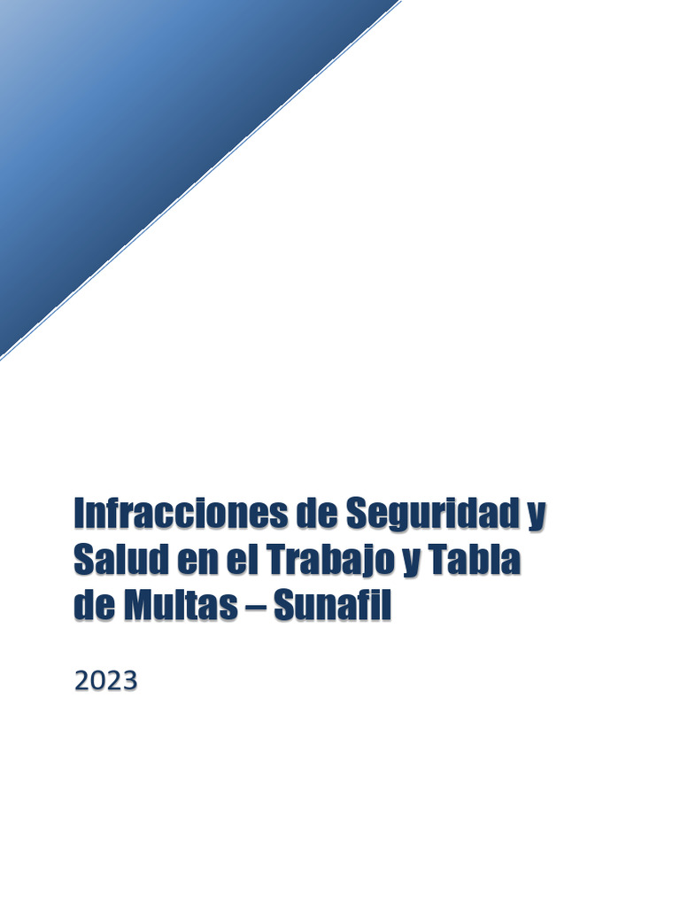 Infracciones de SST y Multas | PDF | Labor | La seguridad