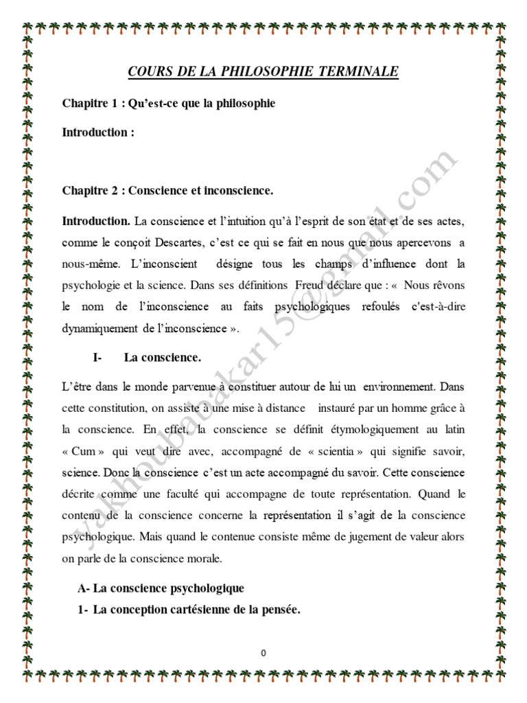 Conscience et Inconscient en Philosophie | PDF | Conscience | Psychanalyse