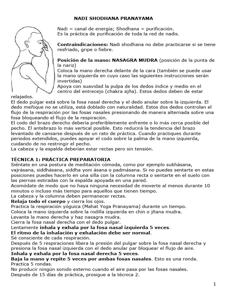 Nadi Shodhana Pranayama | PDF