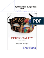 Personality 9Th Edition Burger Test Bank Full Chapter PDF