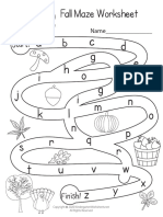 Fall Activity Maze Worksheet