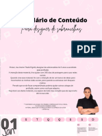 Calendario de Conteudo para Designer de Sobrancelhas