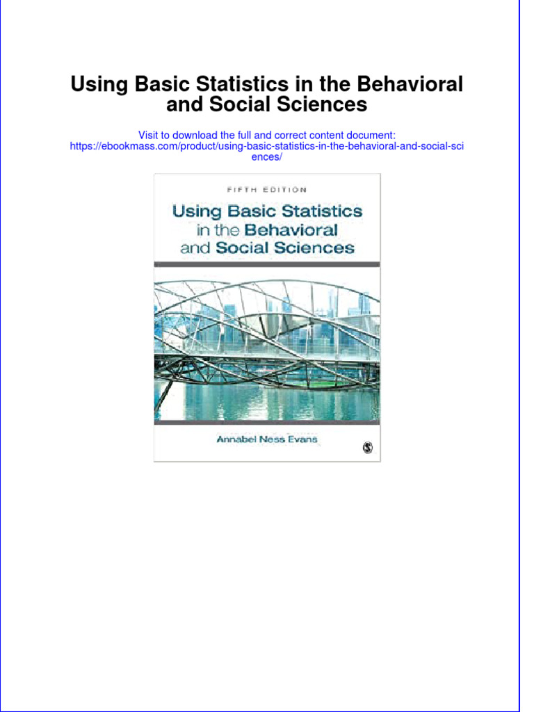 EBOOK Using Basic Statistics in The Behavioral and Social Sciences ...