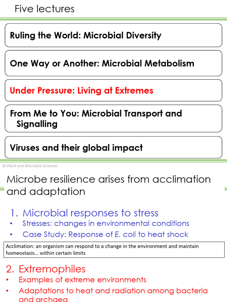 Microbial Adaptation to Extreme Environments | PDF | Science & Mathematics