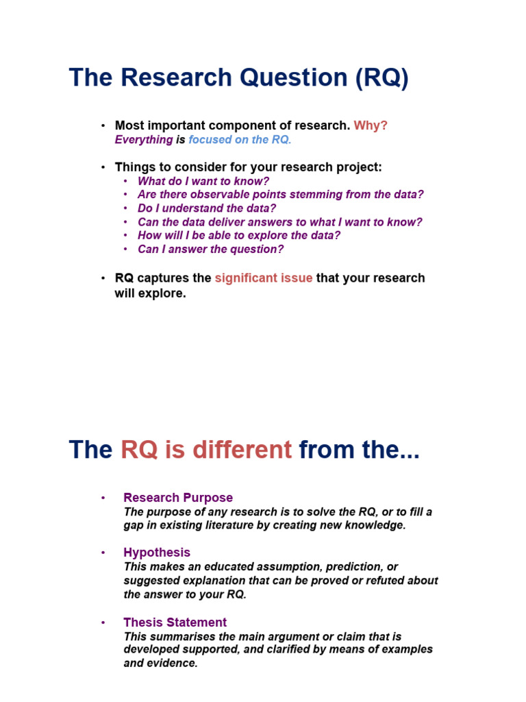 Research Question GUIDE | PDF