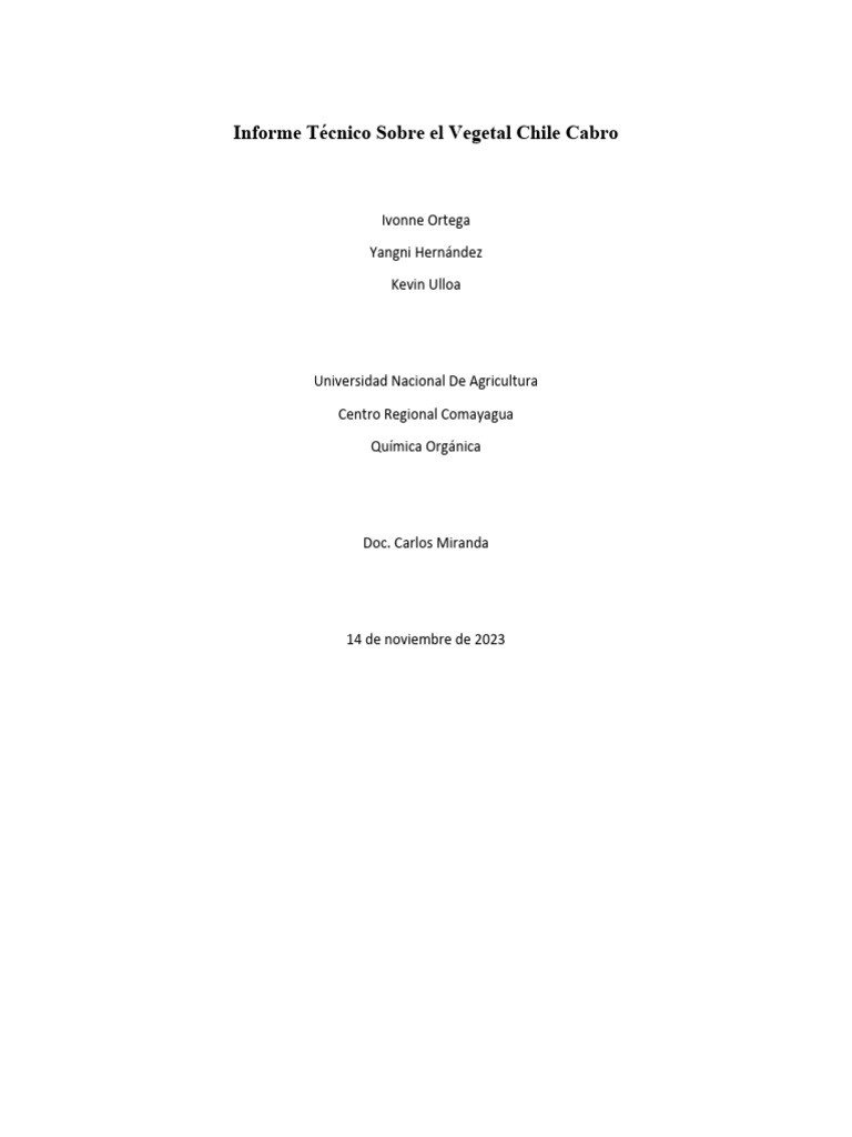 Informe t cnico sobre el vegetal chile cabro borrador 1 pdf