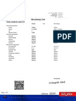 Microbiology Unit Urine Analysis and C/S: Result