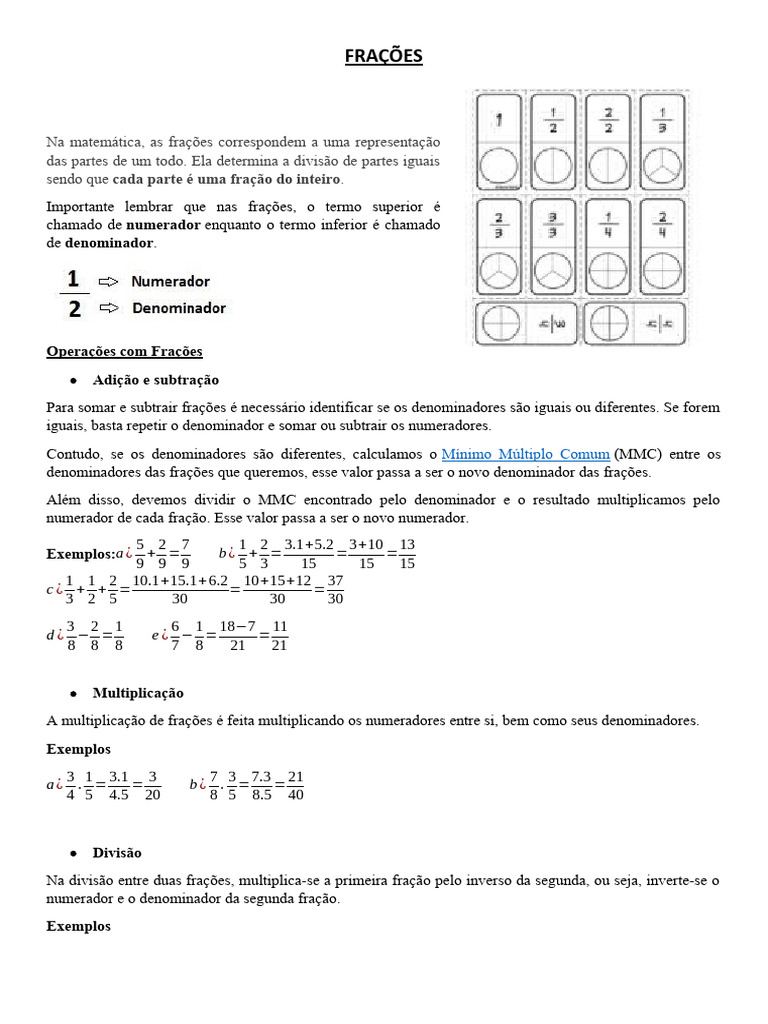 FRAÇÕES 9ºano | PDF | Aritmética | Conceitos matemáticos