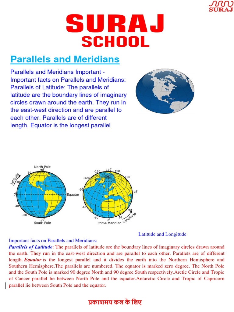 Parallels And Meridians Pdf Equator Latitude