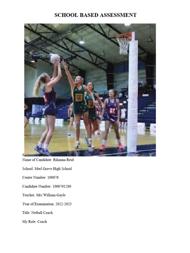 Netball Competition SBA Report | PDF