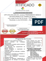 Modelo de Certificado NR18 BÁSICO - FORMAÇÃO
