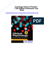 Ebook Clinical Psychology Science Practice and Culture 4Th Edition Pomerantz Test Bank Full Chapter PDF