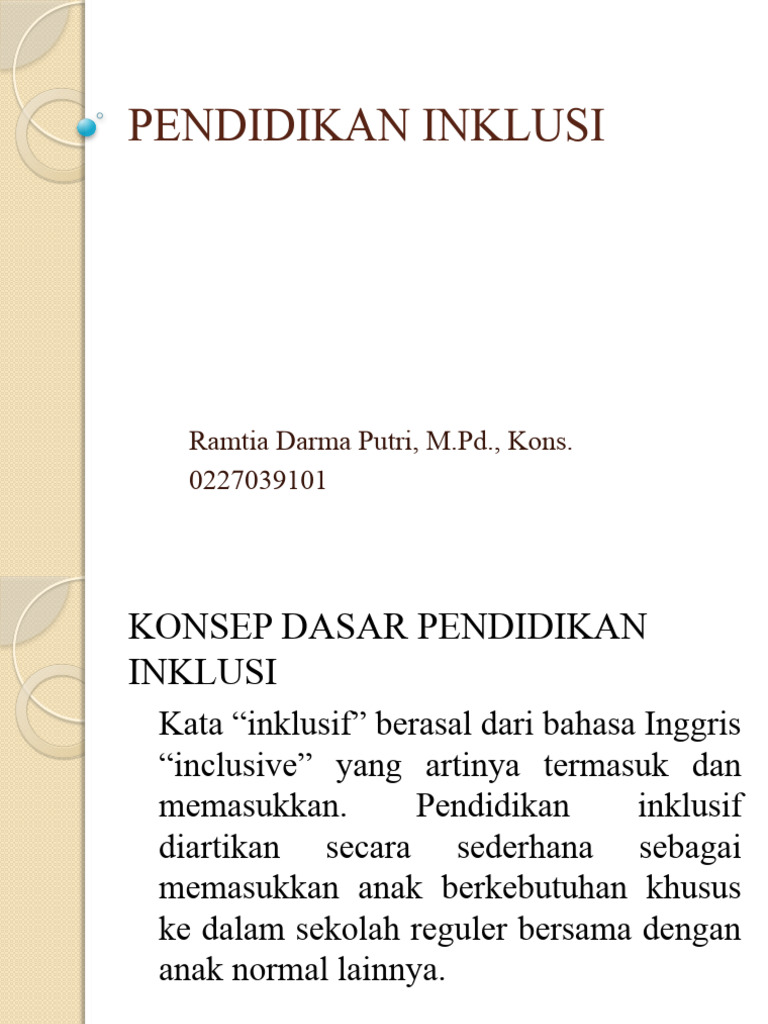 PENDIDIKAN INKLUSI Materi | PDF | Kesehatan Holistik