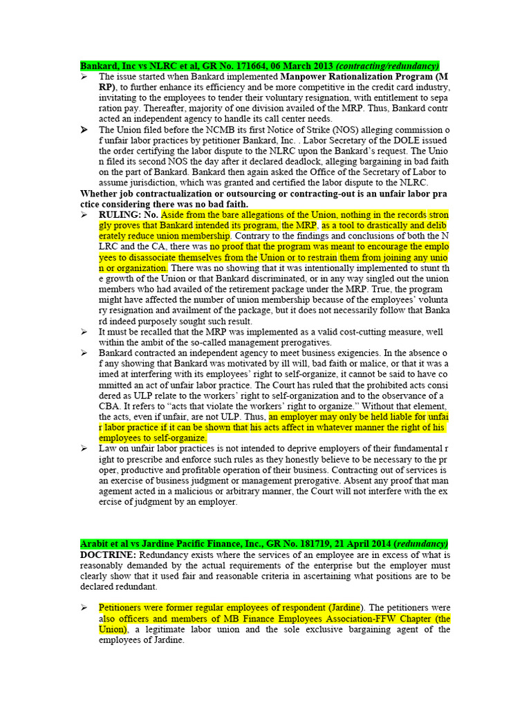 Ulp Cases Pdf Employment Union Busting