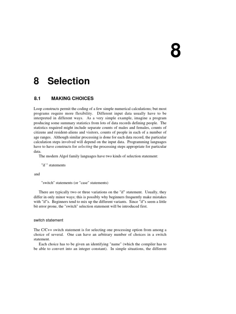 C/C++ Switch Statement Explained | PDF
