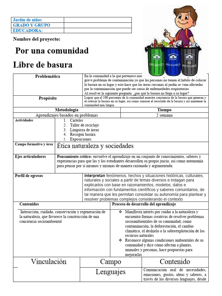 Por Una Comunidad Libre de Basura | PDF | Residuos | Entorno natural