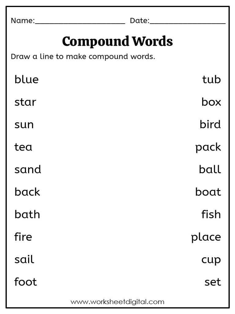 Grade 3 Compound Words Worksheet | PDF