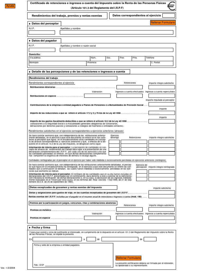 Modelo Certificados Rellenable | Descargar gratis PDF | Impuestos ...