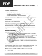 Sexual Harassment Policies