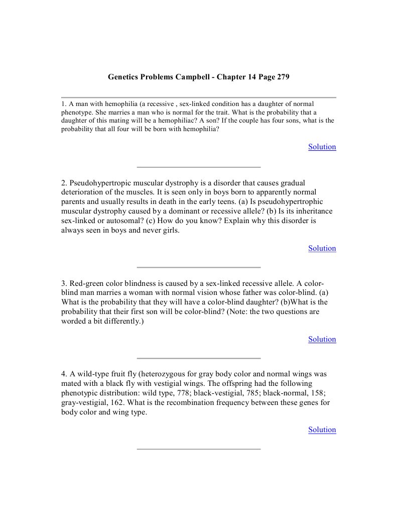 Genetics Problems and Solutions | PDF | Zygosity | Dominance (Genetics)