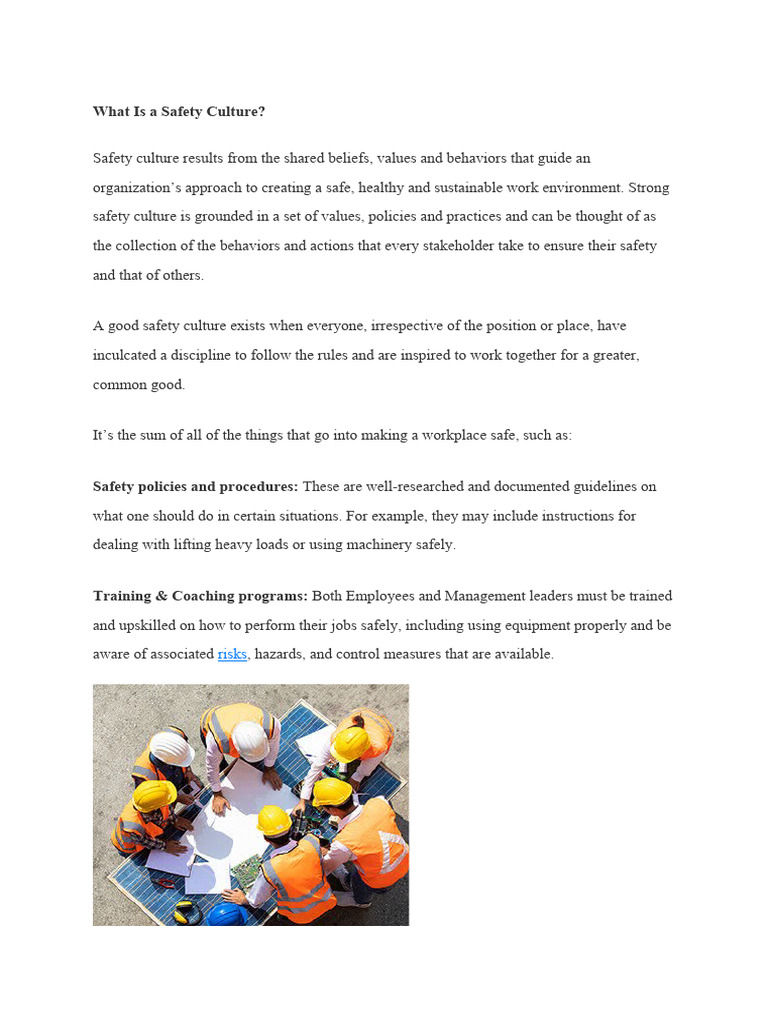 What is Safety Culture PDF