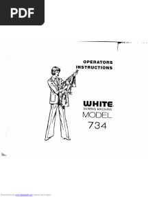 White 734 Sewing Machine Instruction Manual
