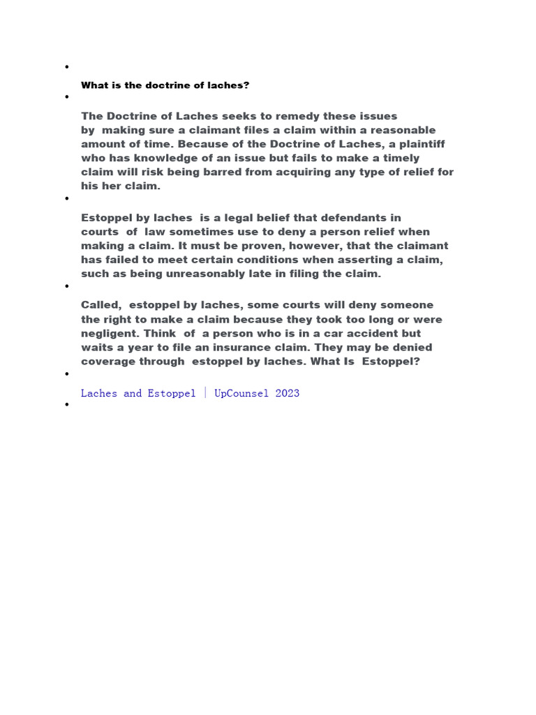 Doctrine of Laches PDF
