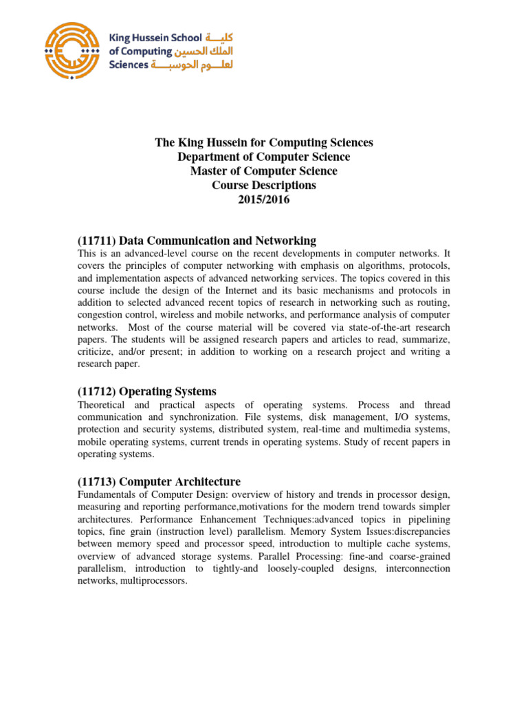 Master of Computer Science Course Guide | PDF | Numerical Analysis ...